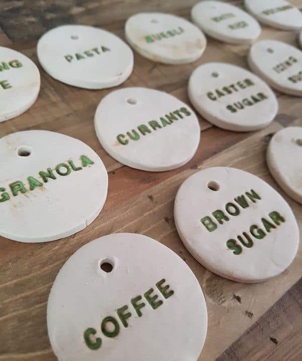 ceramic larder jar tags labels