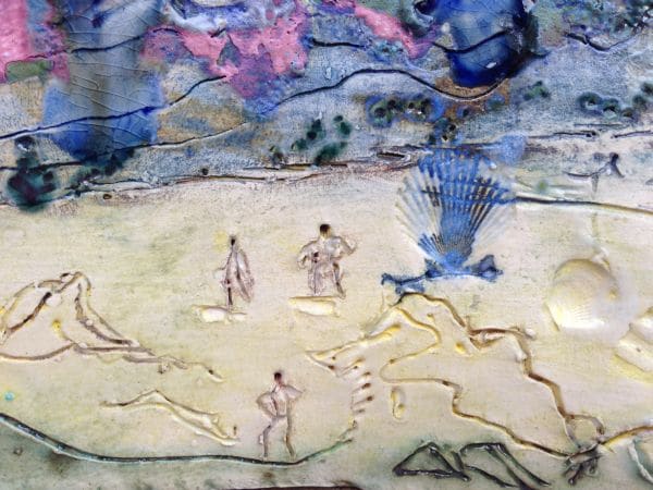 engraved seaside onto ceramic