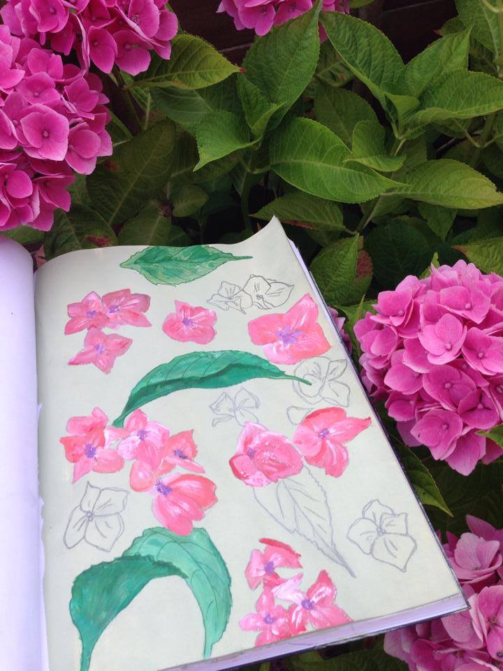 hydrangeas painting