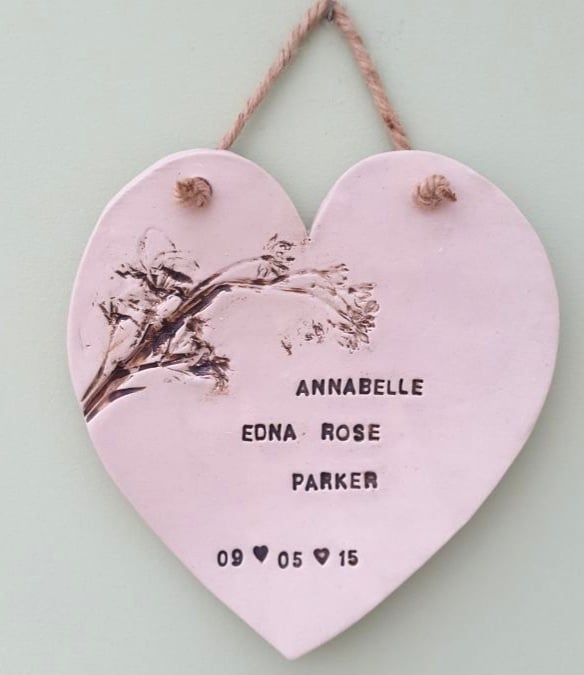 newborn baby personalised ceramic plaque