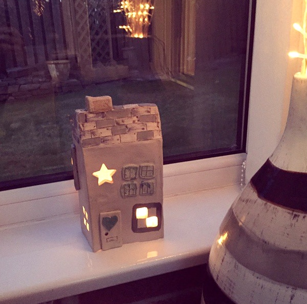 ceramic tea light house