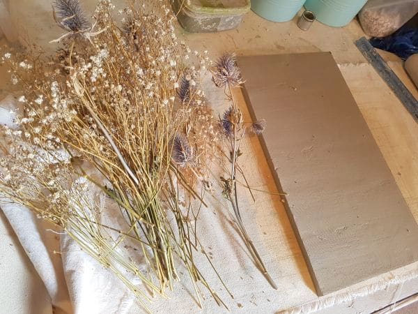 flowers and clay