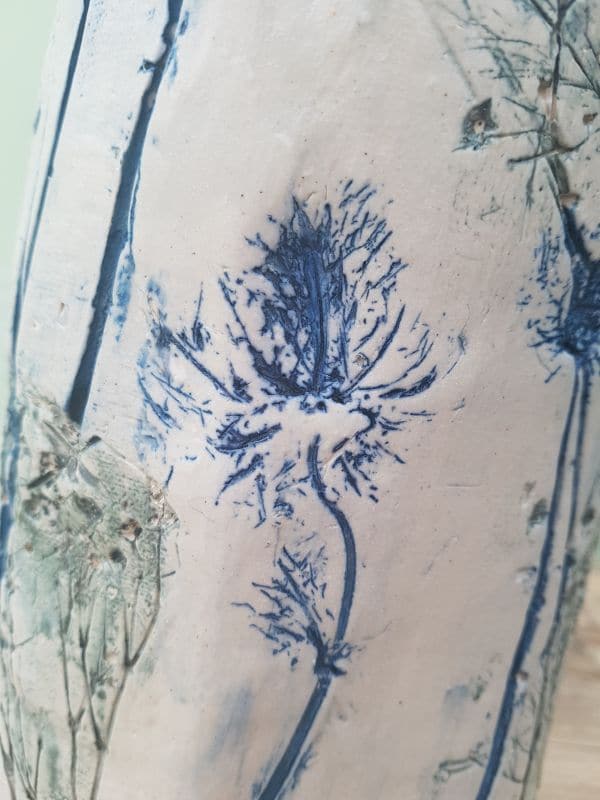 blue thistle clay imprint