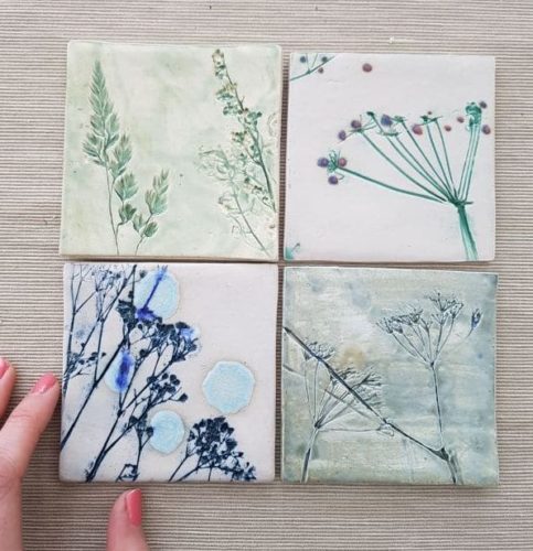 botanical ceramic tiles