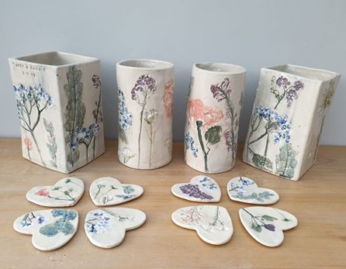 wedding flowers preserved into clay