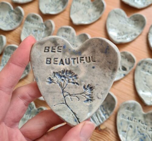 Bee Beautiful trinket heart dish