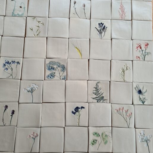 ceramic wild flower tiles