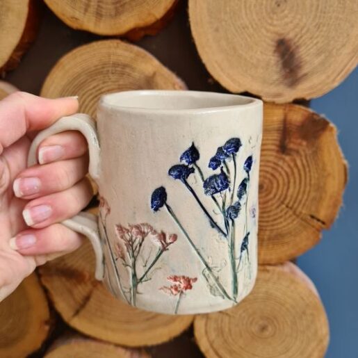 floral ceramic mug