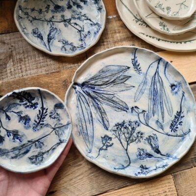 blue botanical stacking plates blue botanical stacking plates