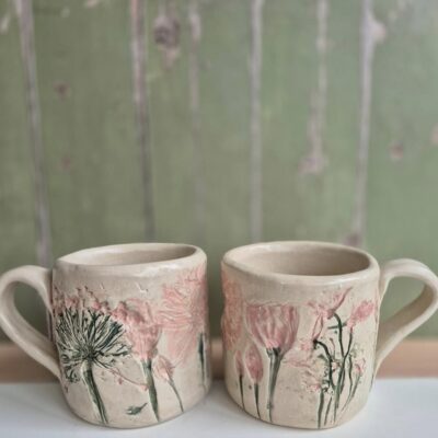 pink flower ceramic mugs pink flower ceramic mugs